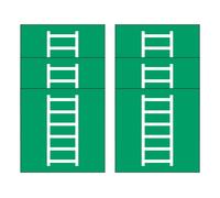 KIT DA 6 ADESIVI QUADRATI - Scala di emergenza - pittogramma