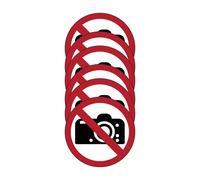 KIT DA 6 ADESIVI ROTONDI - Divieto di fotografare -pittogramma