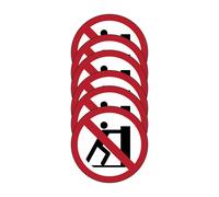 KIT DA 6 ADESIVI ROTONDI - Divieto di spingere - pittogramma