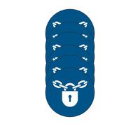 KIT DA 6 ADESIVI ROTONDI - Tenere chiuso - pittogramma