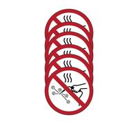 KIT DA 6 ADESIVI ROTONDI - Vietato eseguire lavori a caldo - pittogramma