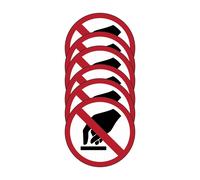 KIT DA 6 ADESIVI ROTONDI - vietato toccare - pittogramma