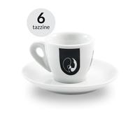 Kit da 6 Tazzine da Caffè Bianche con Piattino Almanegra