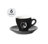 Kit da 6 Tazzine da Caffè Nere con Piattino Almanegra