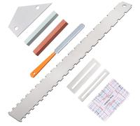 Kit da 8 pezzi per manico della chitarra, strumento per liutaio con bordo dritto dentellato per il collo della chitarra, strumento per liutaio con fret rock, lima per tasti, protezioni per tastiera