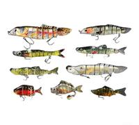 Kit da 9 esche rigide con design a sezioni multiple per un nuoto realistico in acqua salata e acqua dolce (colore D)