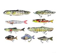 Kit da 9 esche rigide con design a sezioni multiple per un nuoto realistico in acqua salata e acqua dolce (colore F)