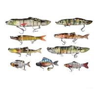 Kit da 9 esche rigide con design a sezioni multiple per un nuoto realistico in acqua salata e acqua dolce (colorC)