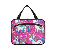 Kit da appendere arcobaleno con unicorni colorati per gli uomini da viaggio con gancio, borsa tote lavabile di design per gli elementi essenziali per le donne kit da palestra de para Mujer L