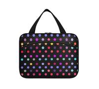 Kit da appendere colorato a pois per uomo da viaggio con gancio, borsa per il trucco compatta trapuntata di design per le donne che viaggiano da bagno estuche para guardar maquillaje L