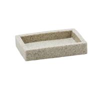 KIT DA APPOGGIO PORTA SAPONE EFFETTO PIETRA SYL PIATTINO LAVABO COLORE SABBIA