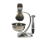 Kit da Barba Classico Pennello da Barba per Capelli di Tasso Ciotola per Sapone Set da Barba Elegante Stand Manico da Barba Rasoio di Sicurezza a Farfalla a Doppio Taglio per Regalo da Uomo