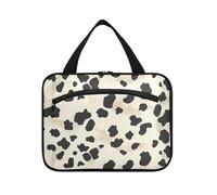 Kit da barba da appendere con impronta di mucca borsa da viaggio con gancio, borsa chic di design per il trucco per il campeggio viaggiatore maleta para maquillaje L