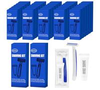 Kit da barba in Bulk Rasoi a doppia lama con cappuccio protettivo, rasoi usa e getta in crema da barba sfusa per hotel, Airbnb, senzatetto, rifugio, campeggio e viaggi (30)