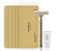 Kit da barba usa e getta per uomini e donne, 100 rasoi in paglia di grano e crema sfuso, articoli da toeletta portatili confezionati singolarmente, per hotel, Airbnb, senzatetto, rifugio, beneficenza,
