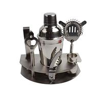 Kit da barista con shaker per cocktail, in acciaio inox, set da 7 pezzi con supporto, accessori per bar per mescolare bevande, per barista/cocktail professionali a casa