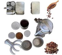Kit da caffè da campeggio, macchina da caffè portatile da viaggio con tazze, set vintage nostalgia per caffè espresso e caffettiera da versare, regalo nostalgico per amanti del caffè