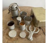 Kit da campeggio extra raro da collezione, set di caffettiera vintage nostalgia e macchina da caffè versatore, macchina da caffè portatile da viaggio all'aperto con tazze, caffettiera da campeggio