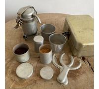 Kit da campeggio for collezionisti extra raro, set for caffè espresso vintage nostalgico e filtro, mini macchina for caffè espresso portatile da viaggio e da esterno con caffettiera, regalo(1 set)