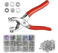 Kit da Cucire con 100pcs Bottoni in Metallo - Pinze Manuali Strumento Incluso, 9,5mm Bottone a Scatto Kit con Strumento di Fissaggio per Artigianato (B,200 PCS)