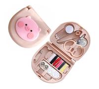 Kit da cucito Basic,Kit da cucito Piccola scatola da portatile | Kit da cucito per viaggi immediati a casa Soluzioni rapide Principianti giornalieri Campeggio U Porcellino
