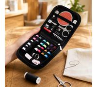 Kit da cucito con custodia, accessori da cucito portatili con aghi, nozioni, metro a nastro, forbici e filo