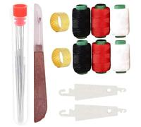 Kit da cucito da 37 pezzi Ago e filo in acciaio con cruna con filato a 3 colori e strumenti Kit da cucito a mano professionale per artigianato, riparazione, quilting|Mezzopunto