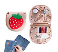 Kit da cucito da viaggio per adulti, kit da cucito a mano piccola | Set da cucito per viaggi immediati a casa Soluzioni rapide Principianti giornalieri Campeg Fragola