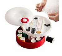 Kit da cucito da viaggio per adulti | NeedleThread Craft - Kit da cucito a mano con custodia magnetica rotante | per viaggi di lavoro, dormitorio, fine settimana, pendolarismo, vacanze, hotel