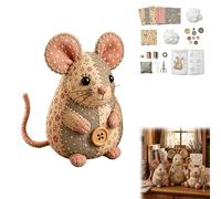 Kit da cucito fai da te con simpatico topolino patchwork, set creativo fatto a mano, ideale per progetti artistici per hobbisti di trapuntatura, bel regalo per gli amanti del mestiere (C)