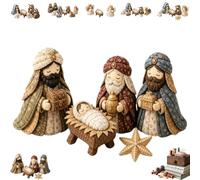 Kit da cucito for presepe patchwork fai da te, design fatto a mano ispirato | Include tessuti colorati, decorazioni fatte a mano accoglienti, rustiche e in stile country, un'esperienza di cucito(A)