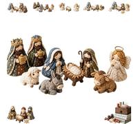 Kit da cucito for presepe patchwork fai da te, design fatto a mano ispirato | Include tessuti colorati, decorazioni fatte a mano accoglienti, rustiche e in stile country, un'esperienza di cucito(C)