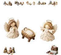 Kit da cucito for presepe patchwork fai da te, design fatto a mano ispirato | Include tessuti colorati, decorazioni fatte a mano accoglienti, rustiche e in stile country, un'esperienza di cucito(F)