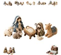 Kit da cucito for presepe patchwork fai da te, design fatto a mano ispirato | Include tessuti colorati, decorazioni fatte a mano accoglienti, rustiche e in stile country, un'esperienza di cucito(D)