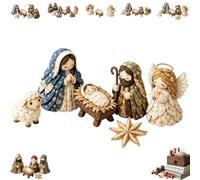 Kit da cucito for presepe patchwork fai da te, design fatto a mano ispirato | Include tessuti colorati, decorazioni fatte a mano accoglienti, rustiche e in stile country, un'esperienza di cucito(B)