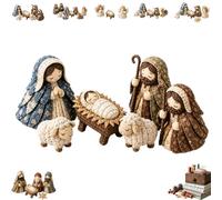 Kit da cucito for presepe patchwork fai da te, design fatto a mano ispirato | Include tessuti colorati, decorazioni fatte a mano accoglienti, rustiche e in stile country, un'esperienza di cucito(E)