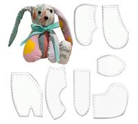 Kit da cucito per coniglio farcito - modello di conigli pasquali dieds, carina nave da bambola morbida | Progetto di tessuto vintage con guida al cucito per la decorazione domestica, attività per