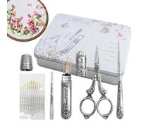 Kit da cucito vintage, 6 pezzi piccole forbici vintage per tessuto da ricamo - Set di strumenti da cucito multifunzione in acciaio inox riutilizzabili completi vintage strumenti da cucito per