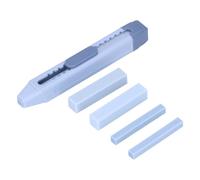 Kit da disegno artistico stile push pull a doppia estremità con gomma da matita, con 4 gomme di ricambio per studenti, artisti, scrittori, materiale ABS blu rosa (4 nuclei di sostituzione della