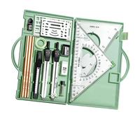 Kit Da Disegno - Strumenti Da Disegno 16 Pezzi | Righelli In Metallo E Bussole Kit Geometria | Triangolo Righello Compass Compass Protrattore Set | Forniture Per La Scrittura | Architecture Dra
