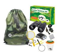 Kit da esploratore per esterno Giocattoli da regalo, 3-10 anni Ragazzi Bambini Esplorazione dell'avventura all'aperto Set incl Binocolo, Torcia elettrica, Bussola, Fischio, Lente d'ingrandimento