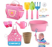 Kit Da Giardinaggio Per Bambini,Grembiule, Guanti e Annaffiatoio - Kit Giardinaggio con Grembiule e Guanti | Per Giardino Prato Spiaggia E Attività All'aperto Di Scavo Piantumazione E Educazione