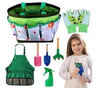 Kit da giardinaggio per bambini, kit di 7 pezzi, leggero, giocattolo per bambini, giocattoli da giardinaggio per giovani, per rinvaso, miscelazione di terra, scavo, potatura, irrigazione, giardinieri