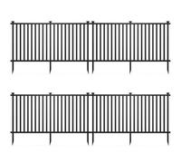 Kit da giardino rialzato con 4 pannelli, 80 L x 37,5 H, in vinile, per la privacy esterna, include picchetti e tappi di protezione, recinzione da giardino senza scavo, per cortile e patio