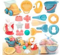 Kit Da Gioco Da Spiaggia per Bambini, 17 Pezzi, Giocattolo Di Sabbia Con Borsa a