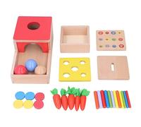 Kit da Gioco in Legno 4 in 1 Scatola di Permanenza degli Oggetti Forma di Raccolta delle Carote Colore Ordinamento Impilabile Giocattolo Didattico per i più Piccoli