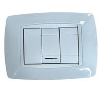 Kit da Incasso 5 pezzi Living Light Compatibile - Placca 3 Moduli + Interruttore 1P 10A/16A e 2 Copriforo Falso Polo 1M (Bianco)