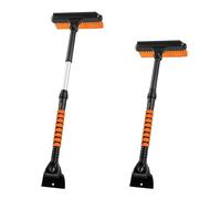 Kit da neve for auto 3 in 1 e 5 in 1 con raschiaghiaccio, spazzola da neve telescopica con testa girevole a 270° e impugnatura in schiuma, for parabrezza di auto e camion(3 IN 1 Orange)