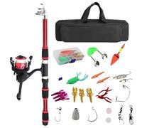 Kit Da Per - Accessori Da Junior Con Borsa Di Immagazzinaggio | Attrezzatura Iniziazione Con Mulinello E Borsa Di Immagazzinaggio Per Principianti Giovani Pescatori