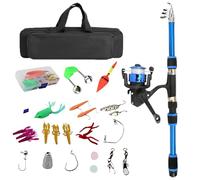Kit da per bambini, set di canna da telescopica, mulinello da con borsa portaoggetti, attrezzatura per principianti per giovani pescatori ragazzi, attività all'aperto in acqua
